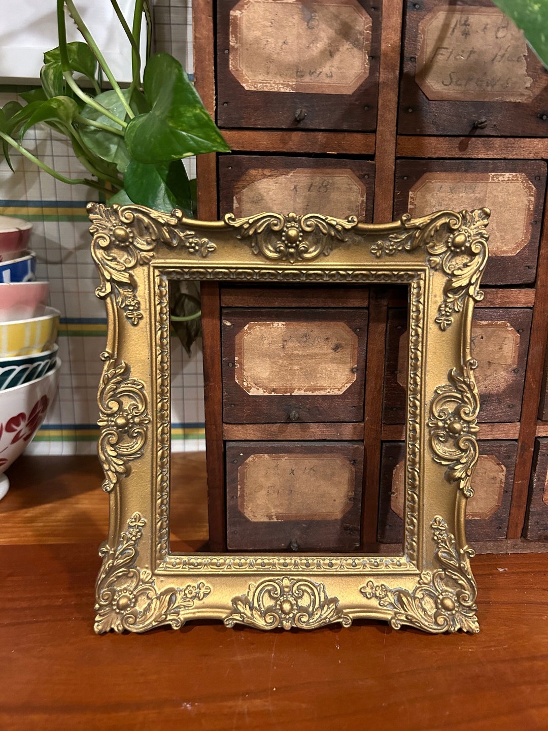 Ornate Gold Plastic Picture Frame Vintage Gallery Wall Etsy