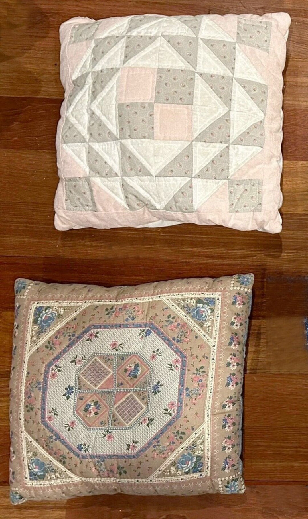 Primitive Quilt Throw Pillows Estate Sale Find Etsy