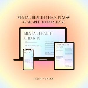 Mental Health Check in Planner for Goodnotes, Notability, iPad & Tablet | ADHD Planner | HappyyDayss planner