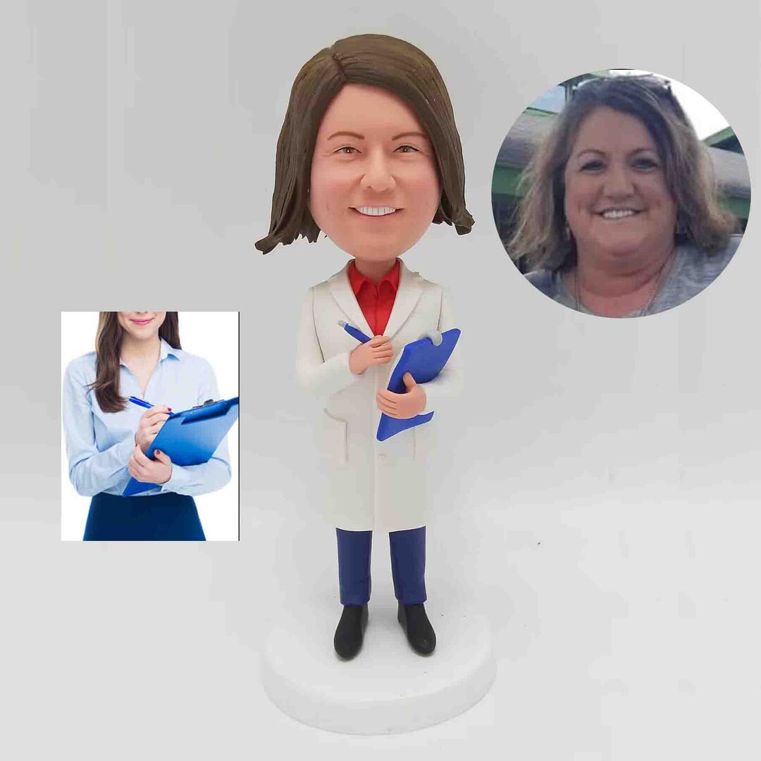 Custom Female Doctor Bobble Head Sculpt Yourself Custom Etsy