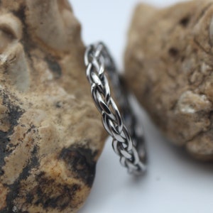 Braided Titanium Wedding Band Stackable 4 Cord Woven Celtic Ring