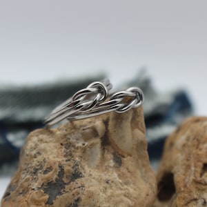 Celtic Double Knot Titanium Rings Handmade Wedding Band Set