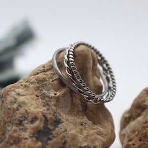 Twisted Titanium Stackable Rings