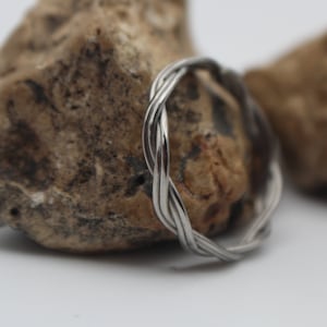 Twisted Titanium Infinity Ring Handmade Woven Wedding Band