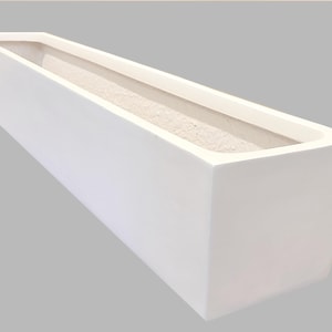 39" White Fiberstone Outdoor Planter