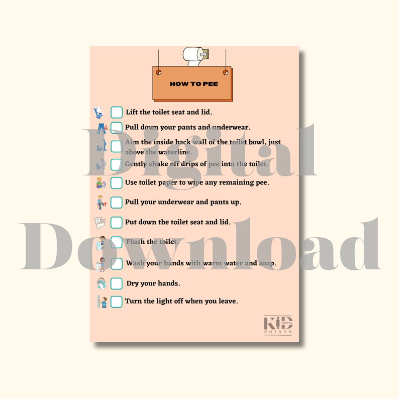 Boy Peeing How to Pee Potty Training Guide Printable Etsy