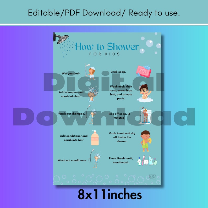 How to Shower for Kids Proper Showering Tips, Shower Wall Decor, How to