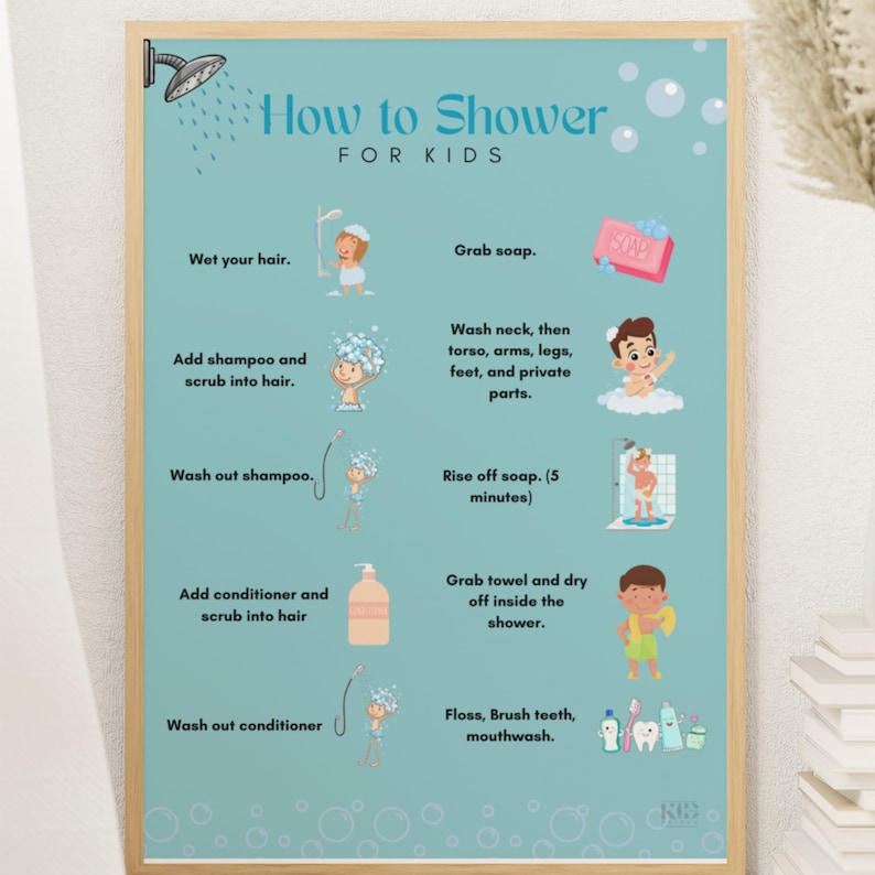 How to Shower for Kids Proper Showering Tips, Shower Wall Decor, How to