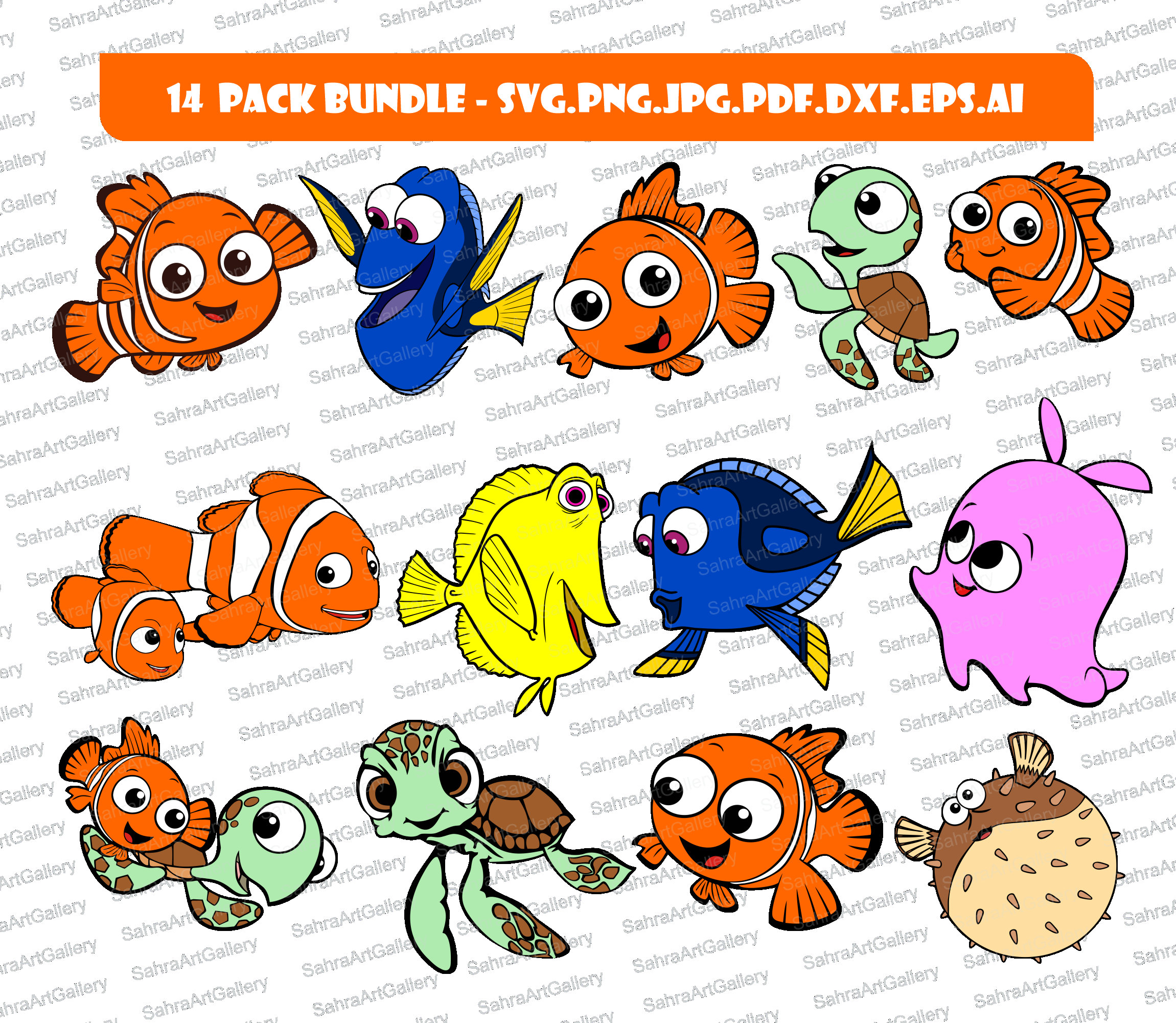 Finding Nemo Character Drawings