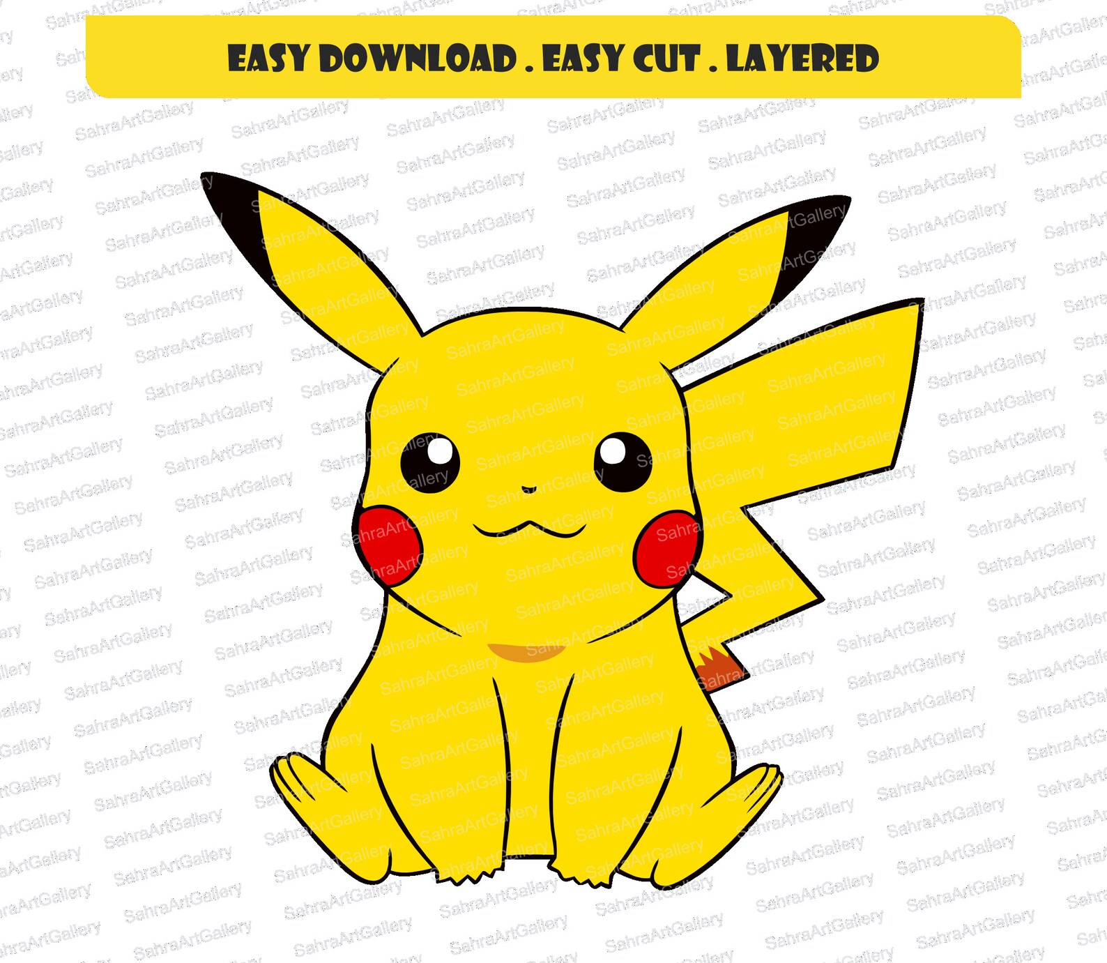 Pikachu Svg Pokemon Svg High Quality Layered Files Svg Etsy New Zealand
