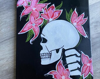 Pintura de la flor del cráneo