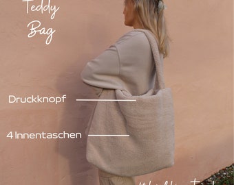 Teddy Mom-Bag mit 5 Fächern und Druckknopf - Handtasche, Wickeltasche, Handtasche für jeden Tag