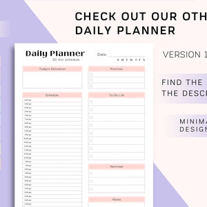 30-minute Daily Planner Printable Daily Schedule to Do - Etsy