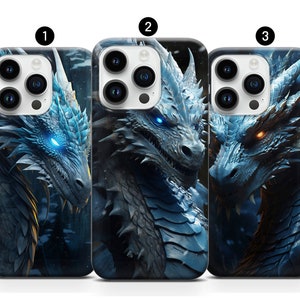 Custodia per telefono drago blu ghiaccio freddo magia fantasy cover iPhone 16 15 Pro Max 14 13 12 11 XS SE 2020 6 7 Samsung Galaxy S23 A34 A54 Google Pixel