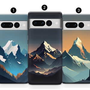 Custodia per telefono Minimalismo di montagna, Cover Wanderlust Paesaggio Tramonto per Google Pixel 8A 7A 6A 5A 4A Xiaomi Poco Redmi OnePlus RealMe Huawei LG
