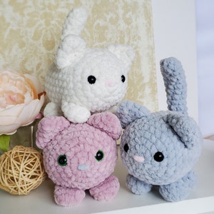 Jouet au crochet amigurumi facile à coudre pour chat MODÈLE PDF numérique numérique, idéal pour les débutants / Petit modèle 2 en 1 petit pain au crochet amigurumi, Bubble cat