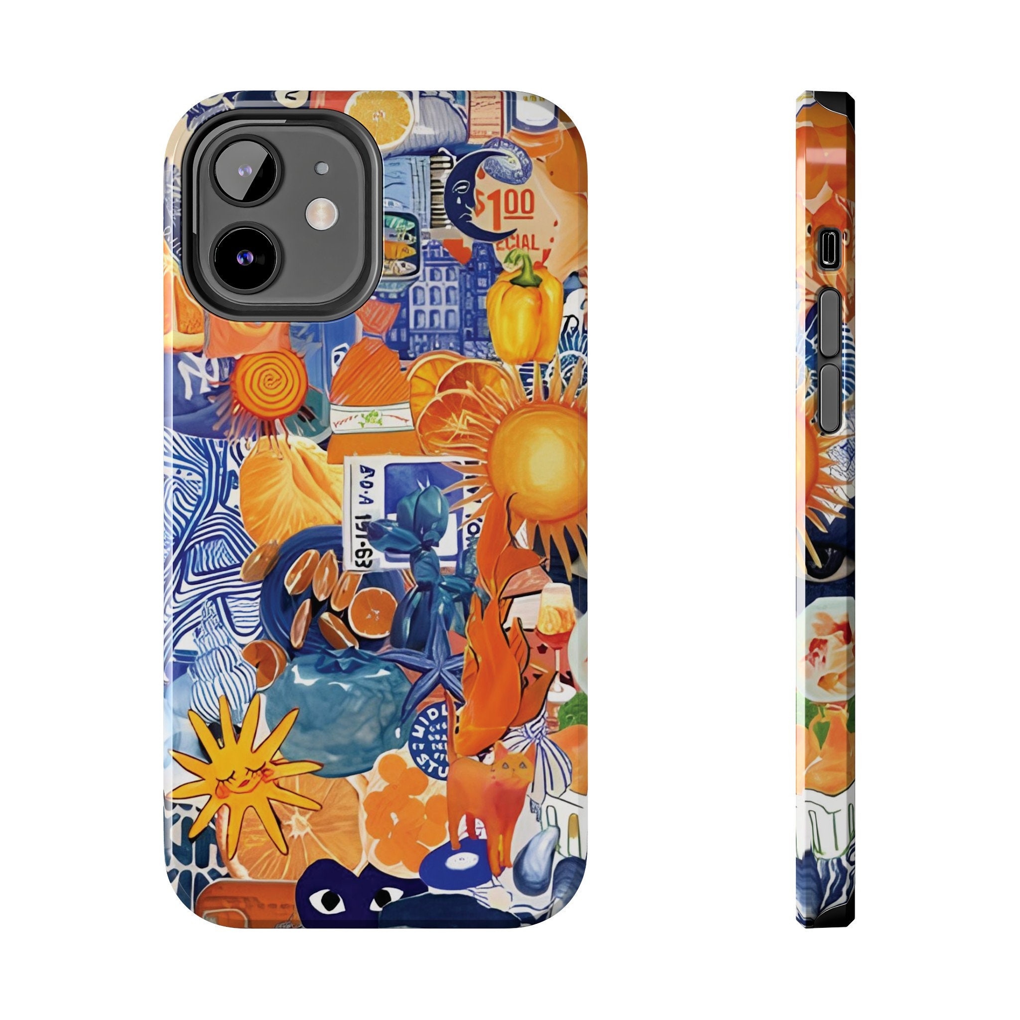 Sunset Aura Phone Case, Orange Goldfish iPhone 15 Pro Case