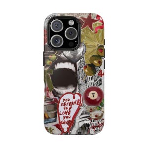 7 Red Ball Coquette Collage iPhone 16 Case, Y2K iPhone 16 Pro 15 14 13 12 11 Pro Plus, Valentijnsdag Samsung-cadeaus voor haar, iPhone-accessoires