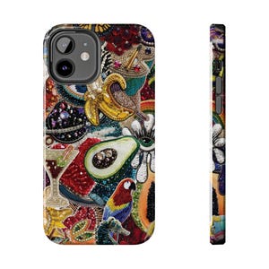 Vintage Mosaic Fruits iPhone 16 Pro Case, Mosaic Bird Tiles iPhone Case, Christmas Samsung Galaxy S24 Case, iPhone 15 14 13 12 11 Pro Max