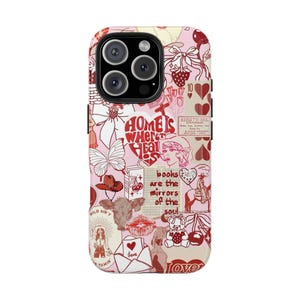 Funda para iPhone 16 Pro con collage Y2K, funda para Samsung Galaxy S24 con diseño de chica canela, funda estética preppy para iPhone 15, 14, 13, 12 y 11, funda vintage rosa para teléfono