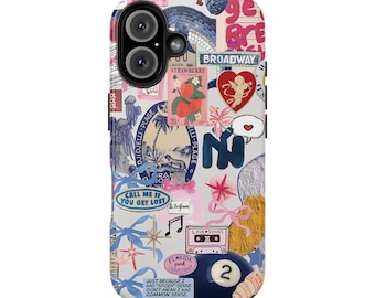 Coquette 2 Ball Collage iPhone 16 Pro Plus Case, Preppy and Cute Aesthetic Samsung S24 Cases, Christmas iPhone 15 14 13 12 11 Pro Max Plus