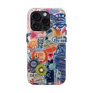 Vintage Summer Collage Phone Case / Mood Board Samsung S24, S23, S22, S21, Y2K Retro Beach Cover / iPhone 15, 14, 13, 12, 11 Pro Max Plus