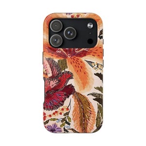 Orange Wildflowers iPhone 17 Plus 16 Pro Plus iPhone 15 14 13 12 11 Pro Max Plus Case, Hibiscus Samsung Galaxy S25 S24 S23 S22 S21 Cases
