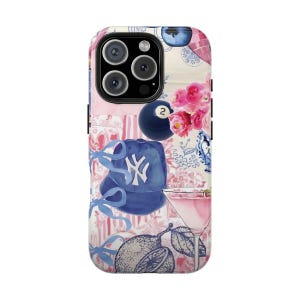 Coquette 8 Ball Collage iPhone 16 Pro Hülle, Y2K Samsung Galaxy S24 S23 S22 S21 Hülle, Preppy and Cute ästhetic Cover, Weihnachtsgeschenk Hülle