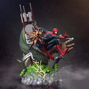 Spiderman vs Sinister 3D Figure Stl File  Spiderman - STL Model for Resin Printer Figure 3D Printing - High Quality Diorama