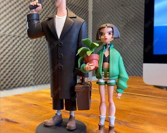 Leon en Mathilda STL-bestand van hoge kwaliteit, 3D digitaal printen STL-bestand voor 3D-printers, filmpersonage, tabelfiguur.