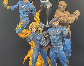 Fantastic 4 diorama - STL 3D-afdrukbestanden - STL-model voor harsprinter figuur 3D-printen - Diorama van hoge kwaliteit