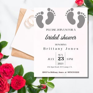 Modèle d’invitation de douche nuptiale simple, invitation de douche nuptiale imprimable, modèle de téléchargement instantané, téléchargement instantané Templett, fichier PDF