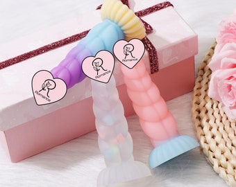 3 Color Small Dildo with Suction Cup, Flexible Dildo Glow In The Dark, Gradient Dildo, Fantasy Anal Dildo, Cute Dildo Sex Toys, Mature