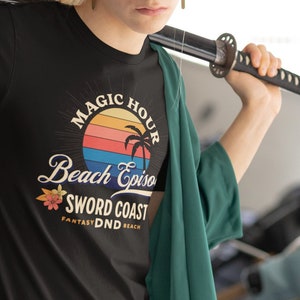 Dnd Shirt| Sword Coast & Sunsets DND graphic Tshirt | DnD Gift | Summer Lover | Vintage Graphic | Free US Shipping