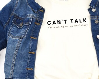 Fun Womens DND Shirt | Can't Talk, I'm Working on My Backstory | Mom Shirt | DnD Gift for Her| Gaming Clothing