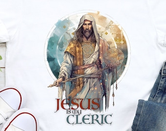 Niet storen shirt| Jezus is mijn geestelijke shirt | Christian Tee voor DND- en RPG-spelers | Geestelijke klasse shirtontwerp | Op geloof gebaseerde kleding
