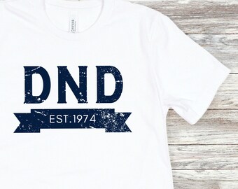 DND 1974 T-Shirt | Retro College Style Tee | Dungeons and Dragons Apparel | RPG Gift for Tabletop Gamers | Gamer Clothing | Free Us Shipping