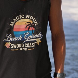 DND Tank Top| Buff Dm | &quot;Sword Coast DND&quot; Retro Graphic Unisex Tank Top | Summer TTRPG Apparel | Dnd Shirt | Adventure Zone Shirt