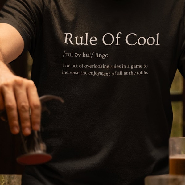 Dungeons and Dragons "Rule of Cool" Definition Shirt Gift for Dungeon Masters and Players