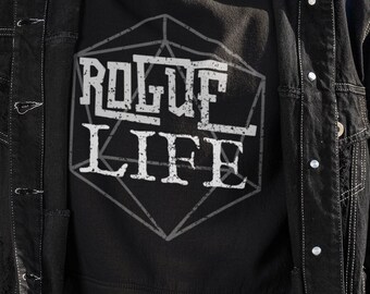 Suéter com capuz Rogue Life | Moletom com capuz DND | Presente RPG | Moletom D20 engraçado | Presente do jogador | Vestuário de mesa | vida do bandido moletom com capuz | Frete grátis