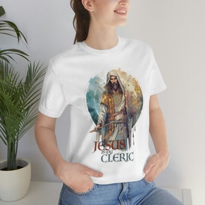 DND Shirt| Jesus is My Cleric Shirt | Christian Tee for DND and RPG Players | Cleric Class Shirt Design | Faith-Based Apparel image 4