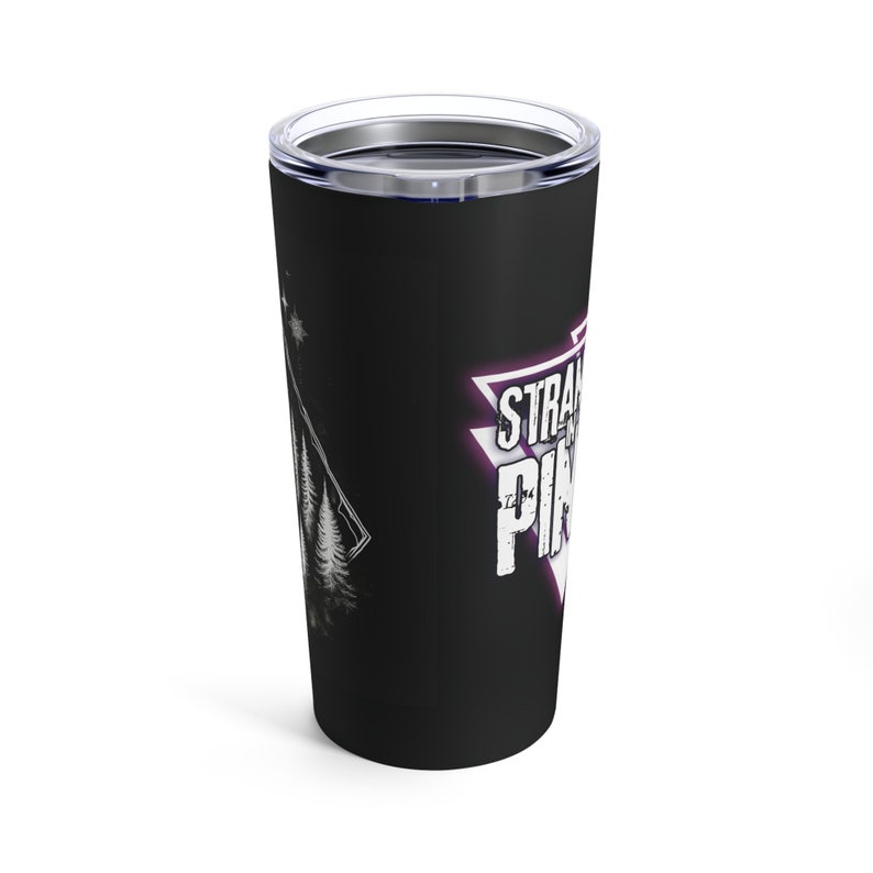 Von SCP und Horror-Rollenspiel inspirierter Becher - Strangers in the Pines Logo und Forrest - 20 Unzen Edelstahl | TTRPG und D&D Travel Mug mit See-Thru Deckel Bild 8