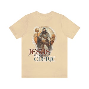Jesús es mi camisa de diseño de sacerdote clérigo / Camiseta cristiana para jugadores TTRPG / Diseño de armadura clérigo / Ropa basada en la fe / Diseño alternativo 3 imagen 3