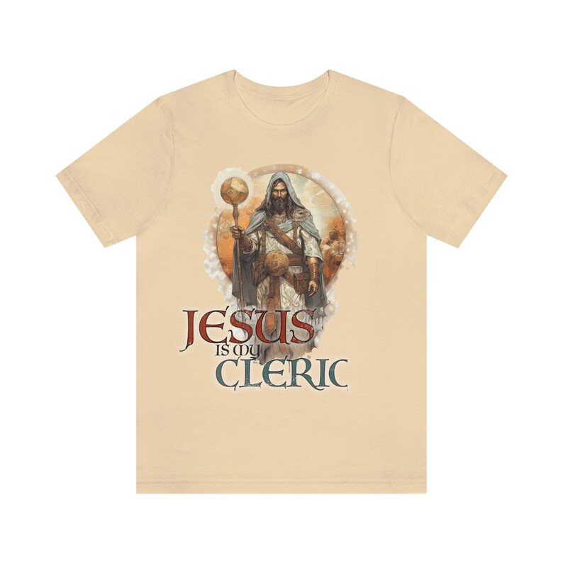 Jesús es mi camisa de diseño de sacerdote clérigo / Camiseta cristiana para jugadores TTRPG / Diseño de armadura clérigo / Ropa basada en la fe / Diseño alternativo 3 imagen 3