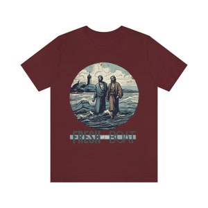 Fresh off the Boat Shirt | Lustiges christliches T-Shirt für Wortspiel-Liebhaber | Petrus und Jesus auf dem Wasser gehend Design | Glaube-basierte Kleidung Bild 7