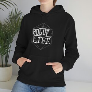 Rogue Life Hooded Sweater | DND Hoodie | RPG Gift | Funny D20 Sweatshirt | Player Gift | Tabletop Apparel | Thug Life Hoodie | Free Shipping image 8