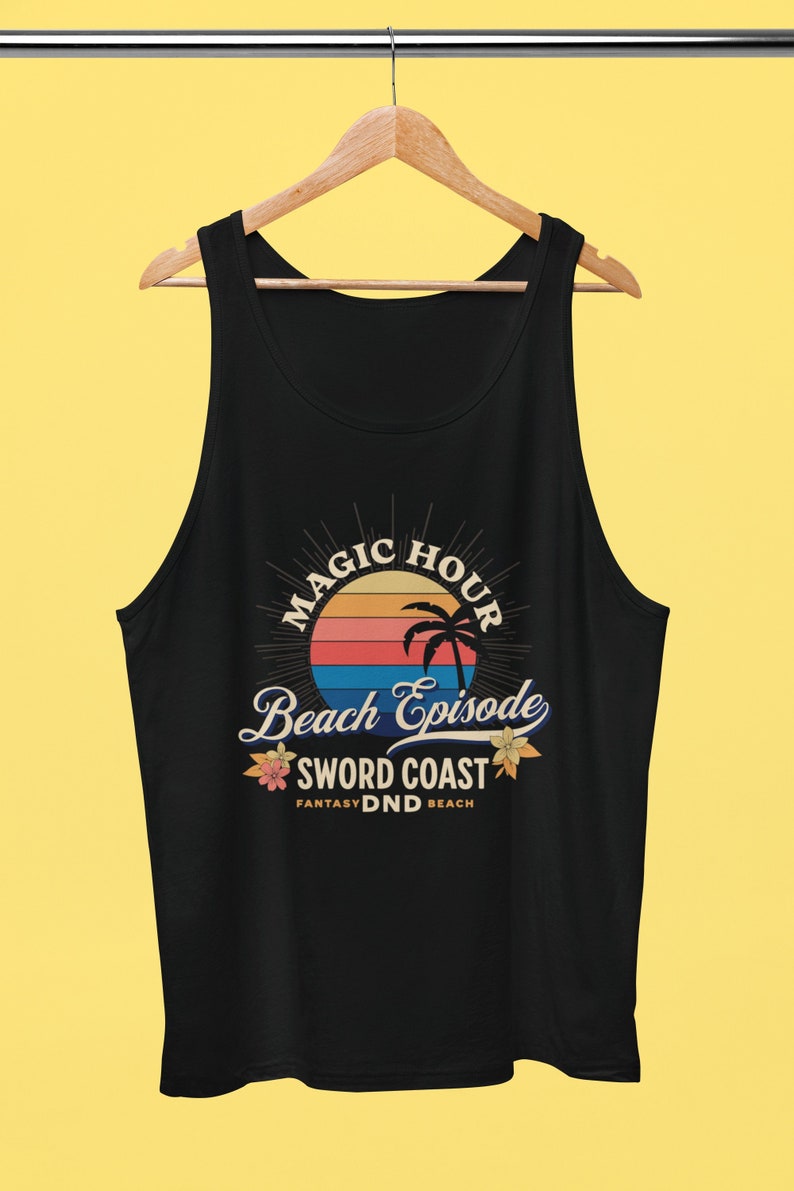 DND Regata | Buff Dm | "Sword Coast DND" Camiseta de alças unissex gráfica retrô | Vestuário TTRPG de verão | Camiseta | Camisa Zona de Aventura imagem 3