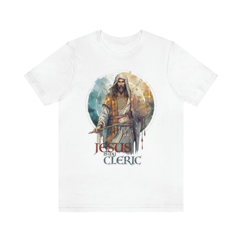 DND Shirt| Jesus is My Cleric Shirt | Christian Tee for DND and RPG Players | Cleric Class Shirt Design | Faith-Based Apparel image 5