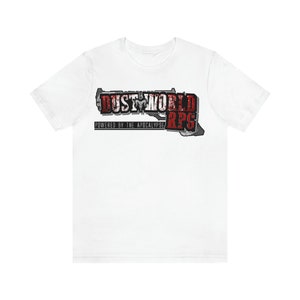 Anime Gun Shirt| Dust World RPG Logo Tee | Manga Style Shirt für Anime und RPG Enthusiasten | TTRPG Shirt Bild 7