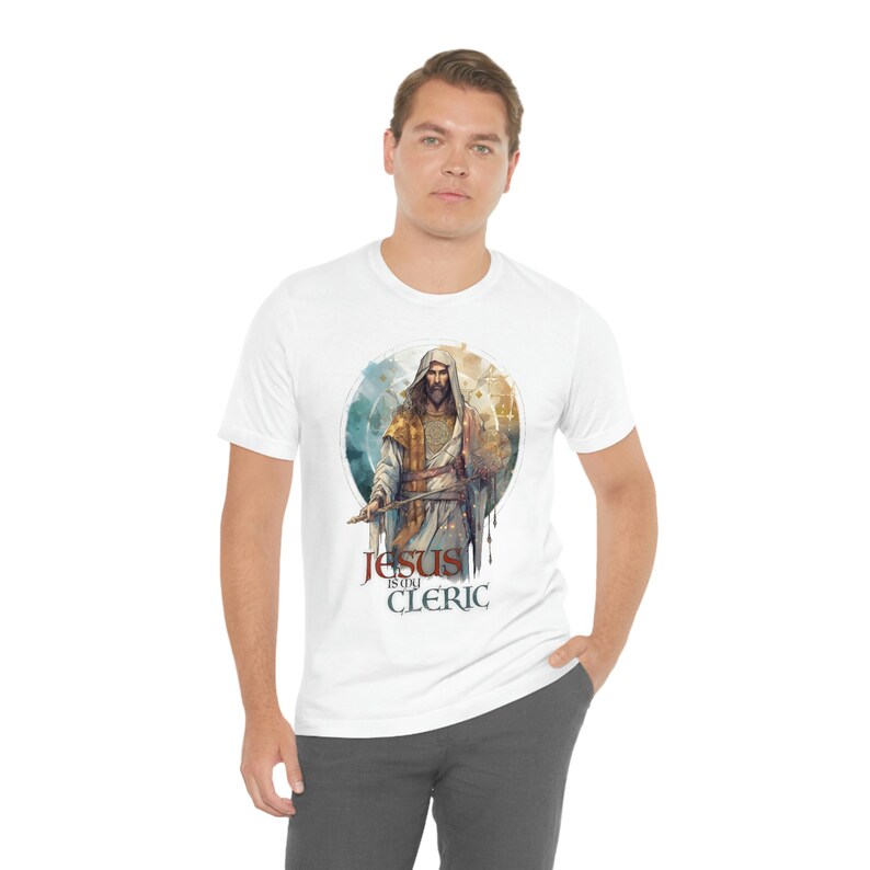 DND Shirt| Jesus is My Cleric Shirt | Christian Tee for DND and RPG Players | Cleric Class Shirt Design | Faith-Based Apparel image 7